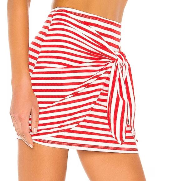 Lovers and Friends Morby Mini Skirt in Red & White NWOT Size Small - Picture 2 of 3